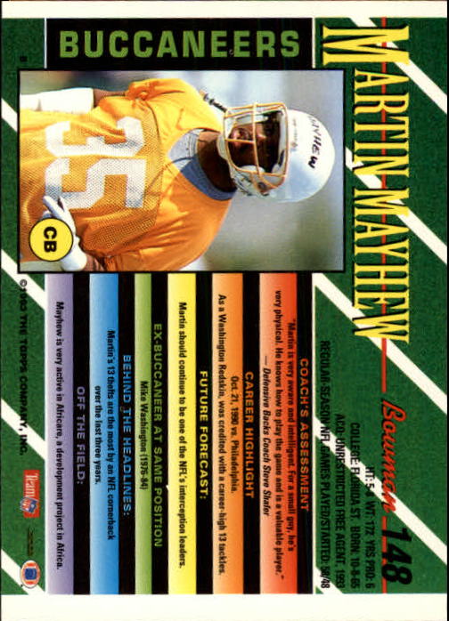 B2628- 1993 Bowman Fußball Karten 1-250 + Rookies -du Pick- 15 + Gratis US - Bild 289 von 489
