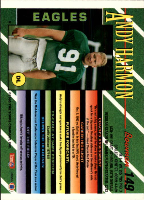 B2628- 1993 Bowman Fußball Karten 1-250 + Rookies -du Pick- 15 + Gratis US - Bild 291 von 489