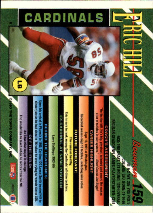 B2628- 1993 Bowman Fußball Karten 1-250 + Rookies -du Pick- 15 + Gratis US - Bild 311 von 489