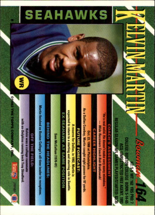 B2628- 1993 Bowman Fußball Karten 1-250 + Rookies -du Pick- 15 + Gratis US - Bild 321 von 489