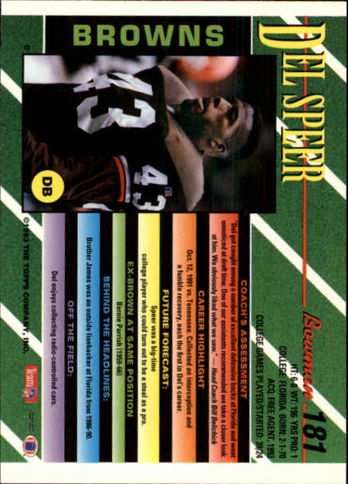 B2628- 1993 Bowman Fußball Karten 1-250 + Rookies -du Pick- 15 + Gratis US - Bild 355 von 489