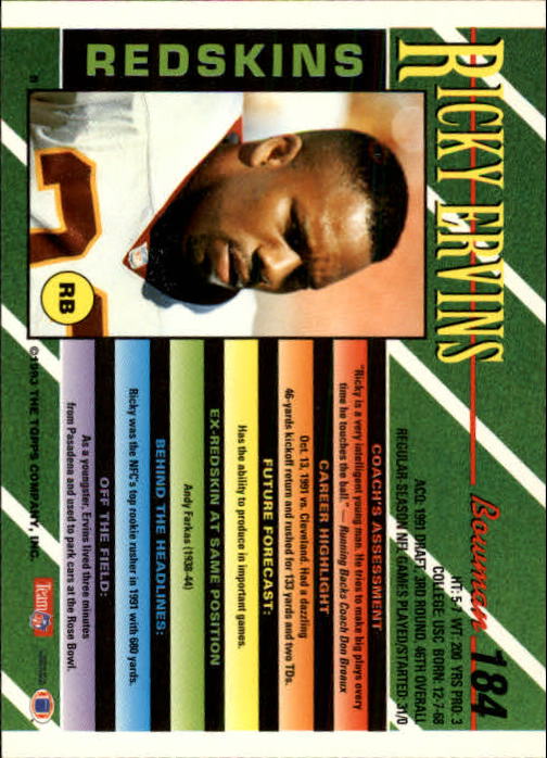 B2628- 1993 Bowman Fußball Karten 1-250 + Rookies -du Pick- 15 + Gratis US - Bild 361 von 489