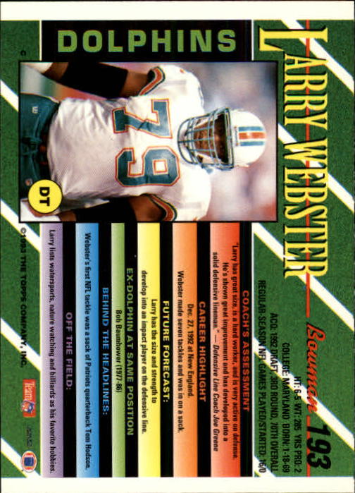 B2628- 1993 Bowman Fußball Karten 1-250 + Rookies -du Pick- 15 + Gratis US - Bild 379 von 489