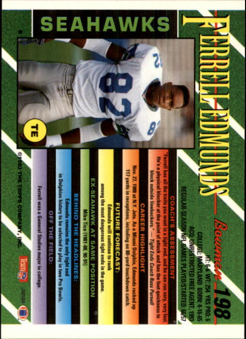 B2628- 1993 Bowman Fußball Karten 1-250 + Rookies -du Pick- 15 + Gratis US - Bild 389 von 489