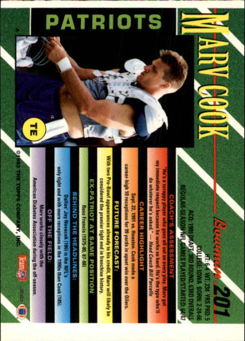 B2628- 1993 Bowman Fußball Karten 1-250 + Rookies -du Pick- 15 + Gratis US - Bild 395 von 489