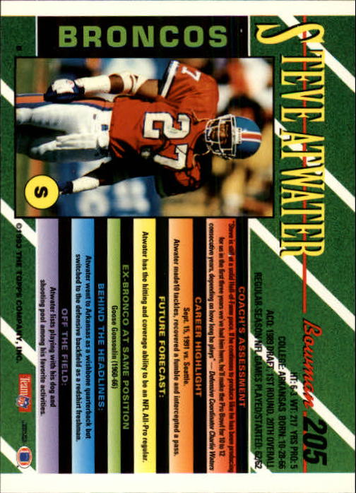 B2628- 1993 Bowman Fußball Karten 1-250 + Rookies -du Pick- 15 + Gratis US - Bild 403 von 489