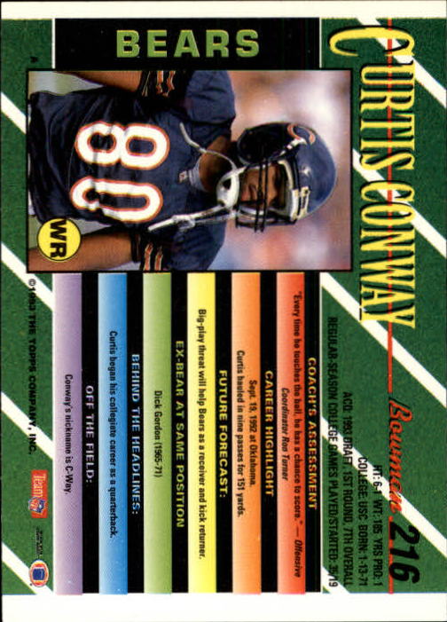 B2628- 1993 Bowman Fußball Karten 1-250 + Rookies -du Pick- 15 + Gratis US - Bild 425 von 489