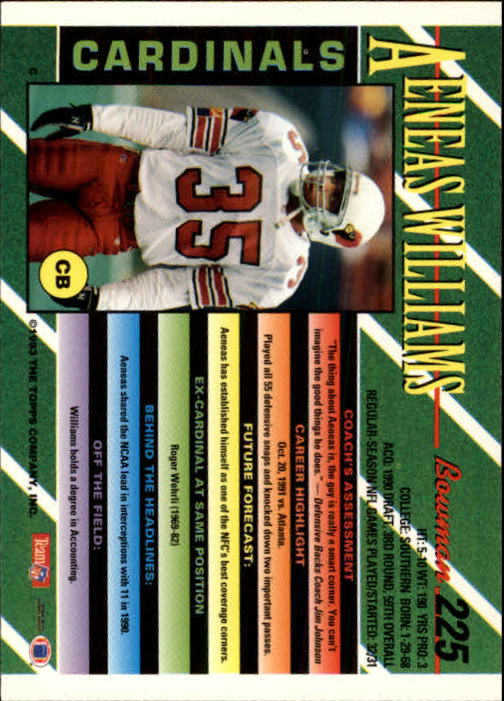 B2628- 1993 Bowman Fußball Karten 1-250 + Rookies -du Pick- 15 + Gratis US - Bild 443 von 489