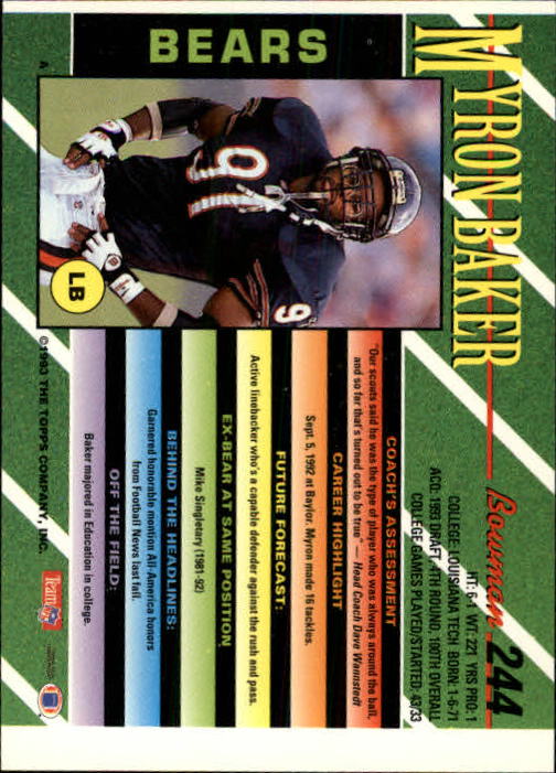B2628- 1993 Bowman Fußball Karten 1-250 + Rookies -du Pick- 15 + Gratis US - Bild 479 von 489