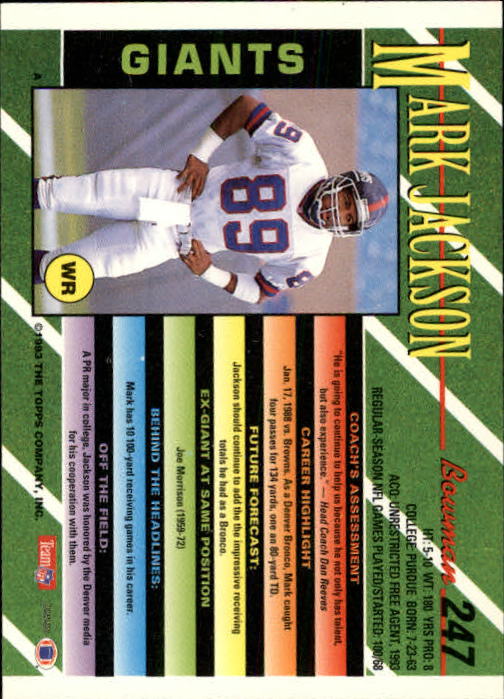 B2628- 1993 Bowman Fußball Karten 1-250 + Rookies -du Pick- 15 + Gratis US - Bild 483 von 489