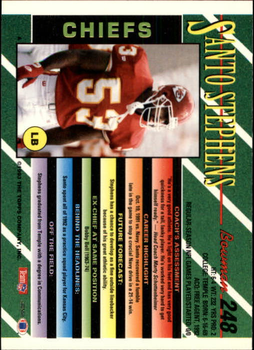 B2628- 1993 Bowman Fußball Karten 1-250 + Rookies -du Pick- 15 + Gratis US - Bild 485 von 489