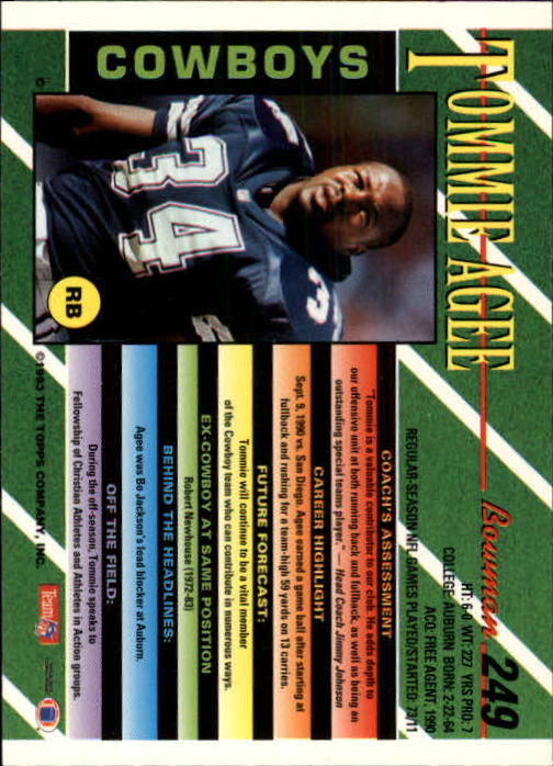 B2628- 1993 Bowman Fußball Karten 1-250 + Rookies -du Pick- 15 + Gratis US - Bild 487 von 489