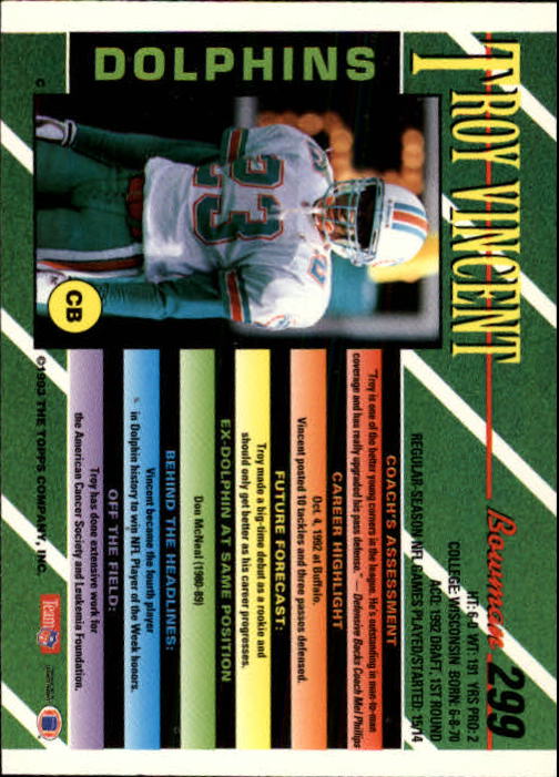 B2628- 1993 Bowman Football Cards 251-423 +Rookies -You Pick- 15+ FREE US SHIP - Picture 95 of 331