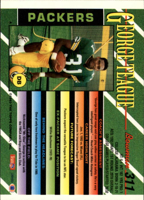 B2628- 1993 Bowman Football Cards 251-423 +Rookies -You Pick- 15+ FREE US SHIP - Picture 119 of 331
