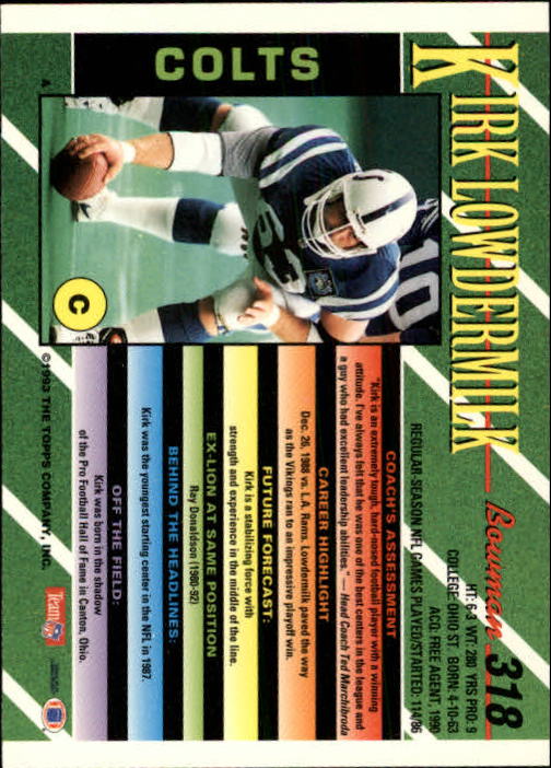 B2628- 1993 Bowman Football Cards 251-423 +Rookies -You Pick- 15+ FREE US SHIP - Picture 133 of 331