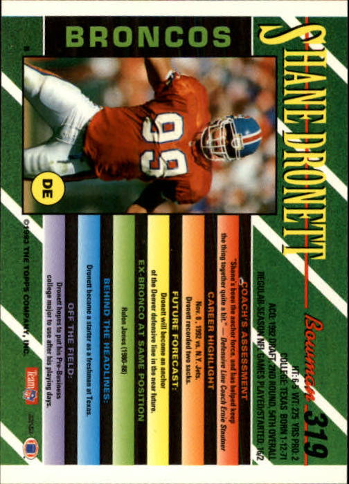 B2628- 1993 Bowman Football Cards 251-423 +Rookies -You Pick- 15+ FREE US SHIP - Picture 135 of 331