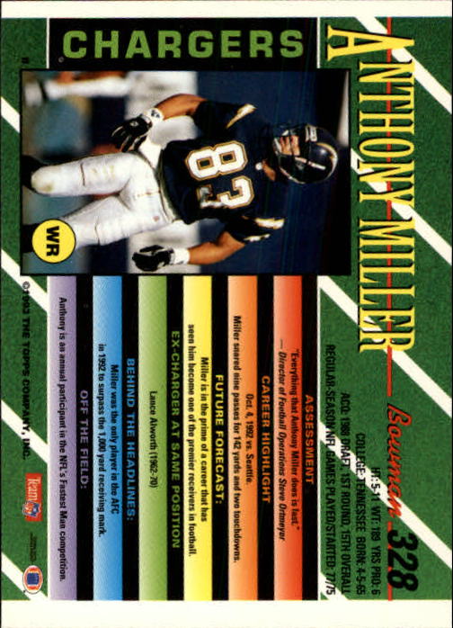 B2628- 1993 Bowman Football Cards 251-423 +Rookies -You Pick- 15+ FREE US SHIP - Picture 153 of 331