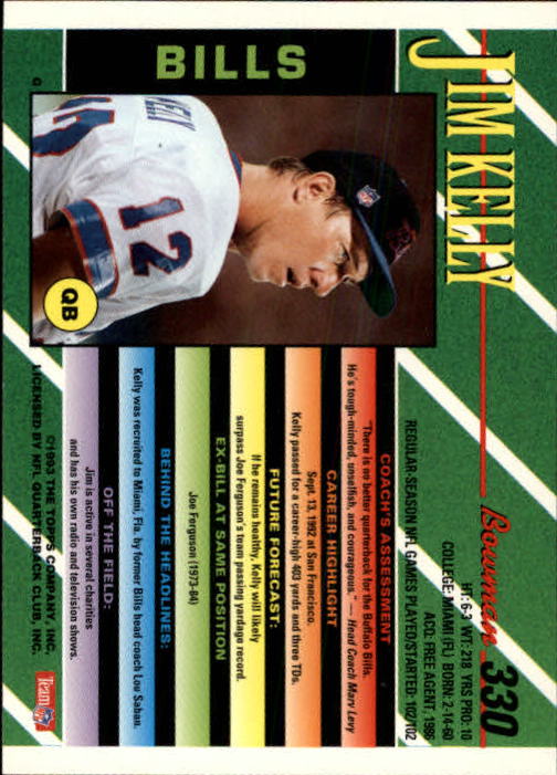 B2628- 1993 Bowman Football Cards 251-423 +Rookies -You Pick- 15+ FREE US SHIP - Picture 157 of 331