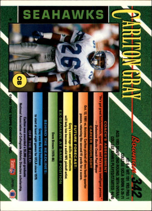B2628- 1993 Bowman Football Cards 251-423 +Rookies -You Pick- 15+ FREE US SHIP - Picture 181 of 331