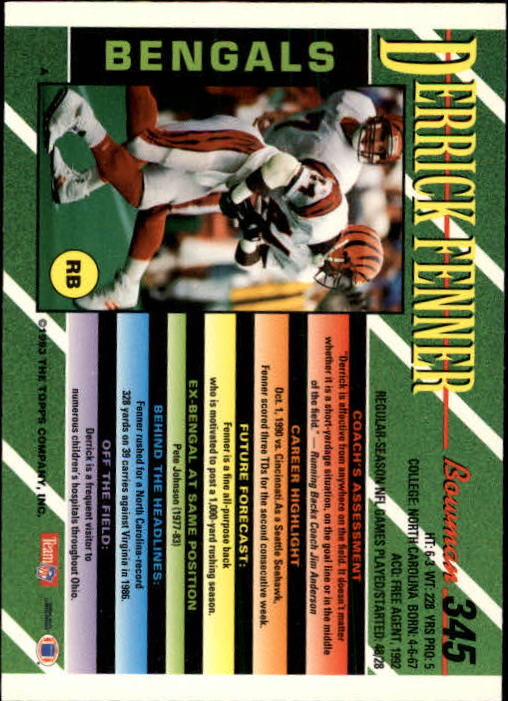 B2628- 1993 Bowman Football Cards 251-423 +Rookies -You Pick- 15+ FREE US SHIP - Picture 185 of 331