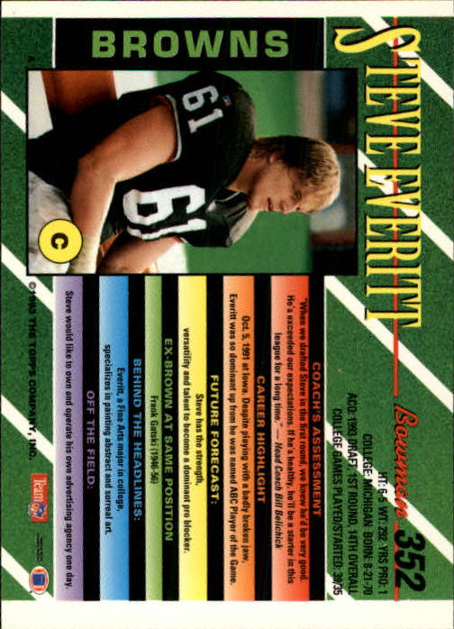 B2628- 1993 Bowman Football Cards 251-423 +Rookies -You Pick- 15+ FREE US SHIP - Picture 197 of 331