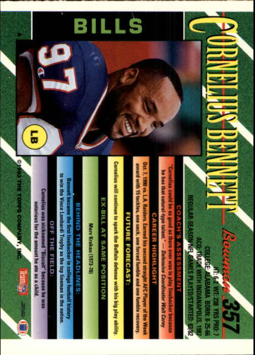B2628- 1993 Bowman Football Cards 251-423 +Rookies -You Pick- 15+ FREE US SHIP - Picture 205 of 331