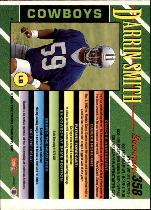 B2628- 1993 Bowman Football Cards 251-423 +Rookies -You Pick- 15+ FREE US SHIP - Picture 207 of 331