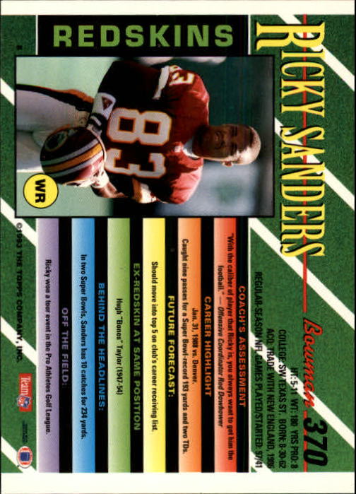 B2628- 1993 Bowman Football Cards 251-423 +Rookies -You Pick- 15+ FREE US SHIP - Picture 231 of 331