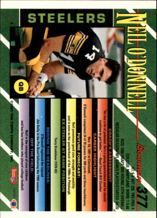 B2628- 1993 Bowman Football Cards 251-423 +Rookies -You Pick- 15+ FREE US SHIP - Picture 243 of 331