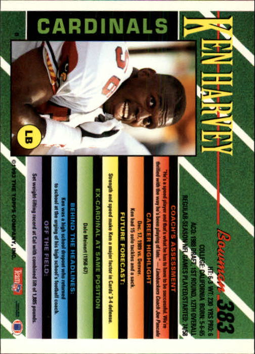 B2628- 1993 Bowman Football Cards 251-423 +Rookies -You Pick- 15+ FREE US SHIP - Picture 255 of 331