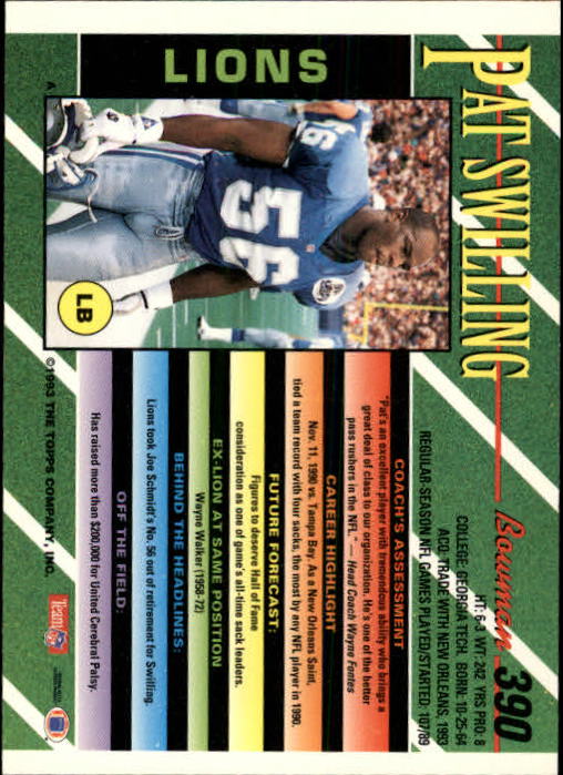 B2628- 1993 Bowman Football Cards 251-423 +Rookies -You Pick- 15+ FREE US SHIP - Picture 267 of 331