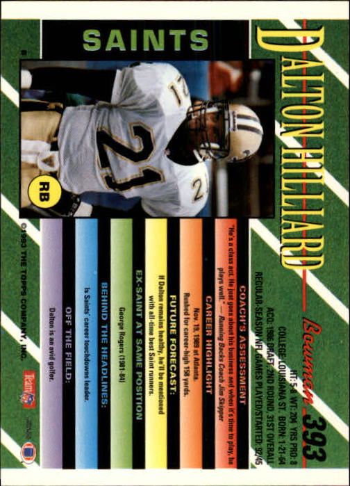 B2628- 1993 Bowman Football Cards 251-423 +Rookies -You Pick- 15+ FREE US SHIP - Picture 273 of 331