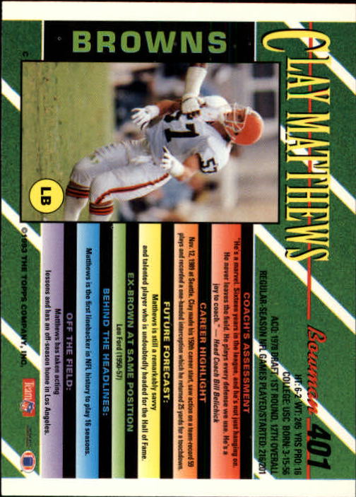 B2628- 1993 Bowman Football Cards 251-423 +Rookies -You Pick- 15+ FREE US SHIP - Picture 289 of 331