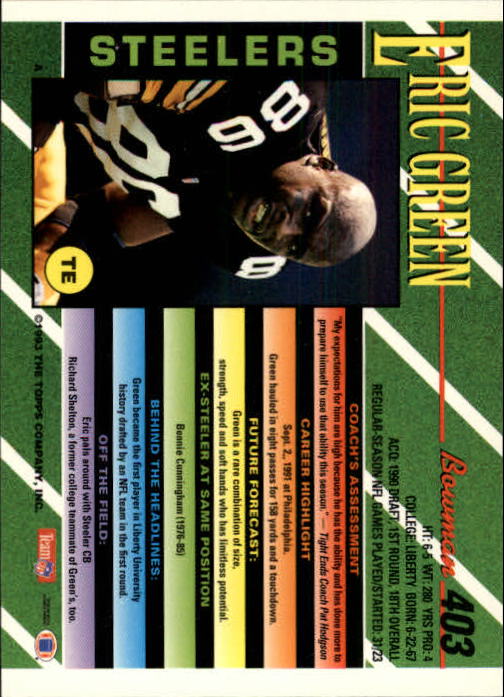B2628- 1993 Bowman Football Cards 251-423 +Rookies -You Pick- 15+ FREE US SHIP - Picture 293 of 331