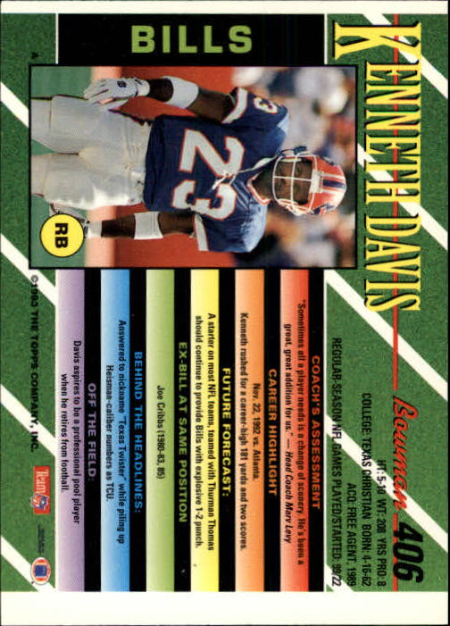 B2628- 1993 Bowman Football Cards 251-423 +Rookies -You Pick- 15+ FREE US SHIP - Picture 299 of 331