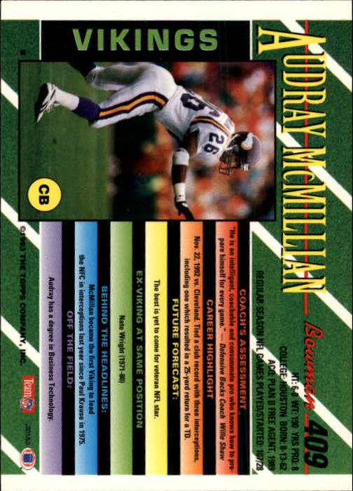 B2628- 1993 Bowman Football Cards 251-423 +Rookies -You Pick- 15+ FREE US SHIP - Picture 305 of 331