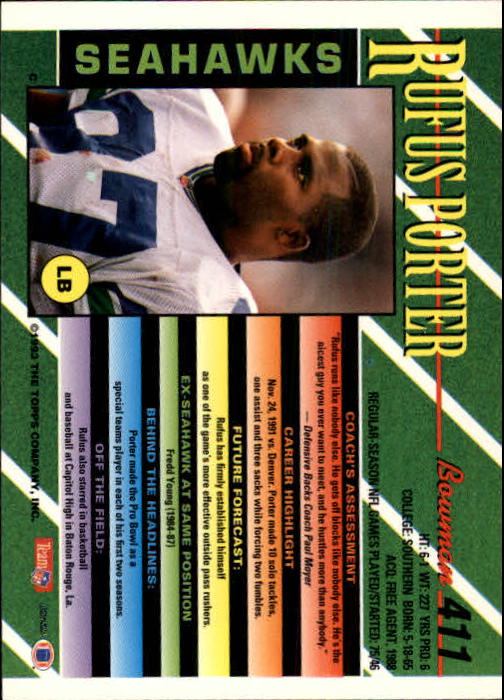 B2628- 1993 Bowman Football Cards 251-423 +Rookies -You Pick- 15+ FREE US SHIP - Picture 309 of 331