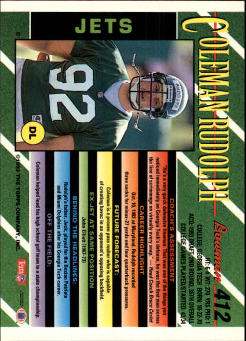 B2628- 1993 Bowman Football Cards 251-423 +Rookies -You Pick- 15+ FREE US SHIP - Picture 311 of 331