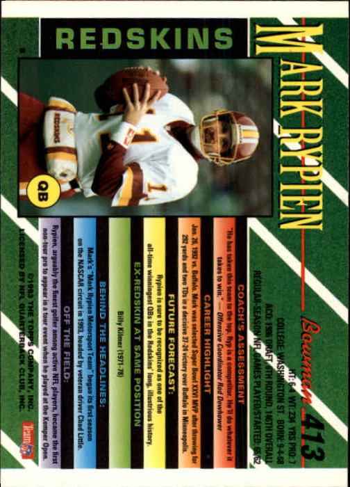 B2628- 1993 Bowman Football Cards 251-423 +Rookies -You Pick- 15+ FREE US SHIP - Picture 313 of 331