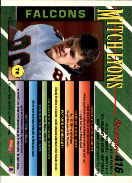 B2628- 1993 Bowman Football Cards 251-423 +Rookies -You Pick- 15+ FREE US SHIP - Picture 319 of 331