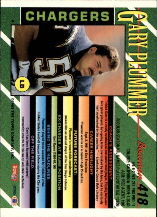 B2628- 1993 Bowman Football Cards 251-423 +Rookies -You Pick- 15+ FREE US SHIP - Picture 323 of 331