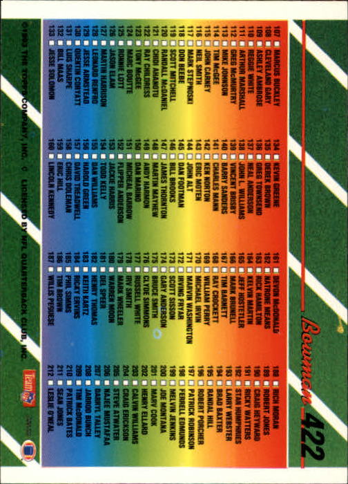 B2628- 1993 Bowman Football Cards 251-423 +Rookies -You Pick- 15+ FREE US SHIP - Picture 329 of 331