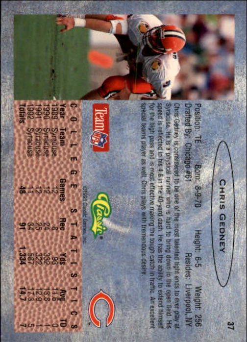 1993 Classic Draft Football "Main Set" Base Cards - Picture 75 of 201