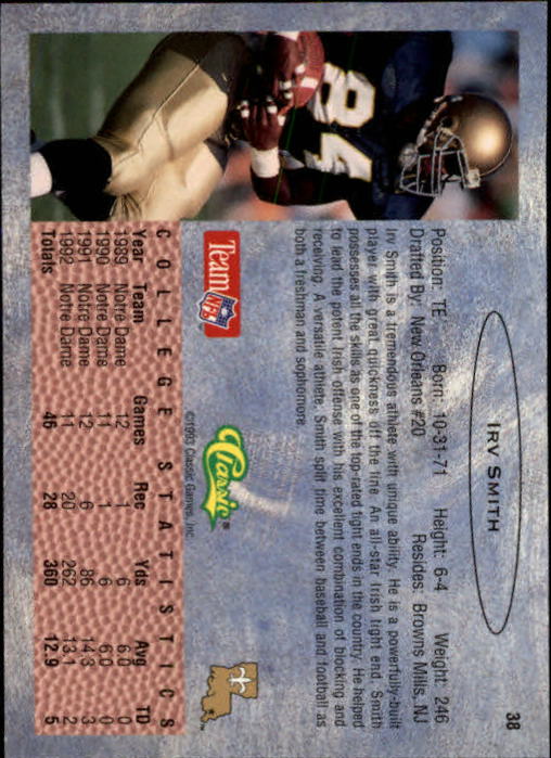 1993 Classic Draft Football "Main Set" Base Cards - Picture 77 of 201
