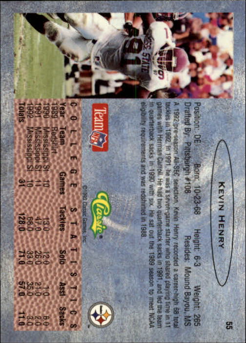 1993 Classic Draft Football "Main Set" Base Cards - Picture 111 of 201