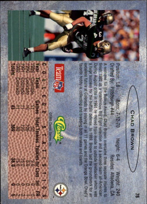 1993 Classic Draft Football "Main Set" Base Cards - Picture 153 of 201