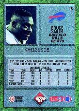 1993 Collector's Edge #18 Bruce Smith back image