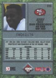 1993 Collector's Edge #223 Jerry Rice back image