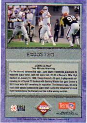 1993 Collector's Edge Elway Prisms #E4 John Elway back image