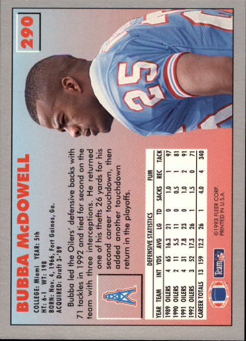 1993 Fleer Football "Main Set" Base Cards #251 to #500 - Picture 81 of 501